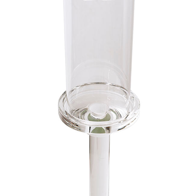 Crystal Glass Single Pillar Candle Holder in Clear - Small - Notbrand