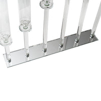 Crystal Glass 6 Head Linear Pillar Candelabra - Clear - Notbrand