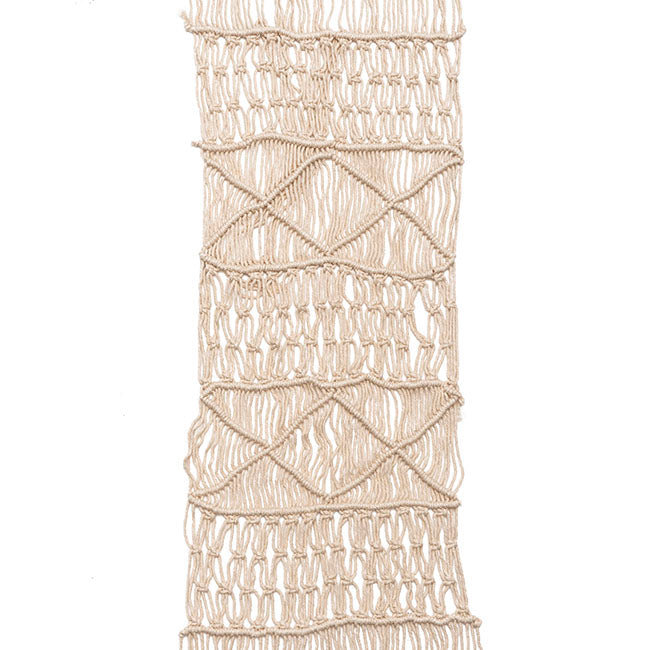 Macrame Cotton Crochet Table Runner in Beige - Range - Notbrand