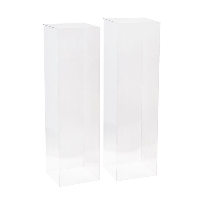 Set of 2 Square Acrylic Plinth in Clear - Range - Notbrand