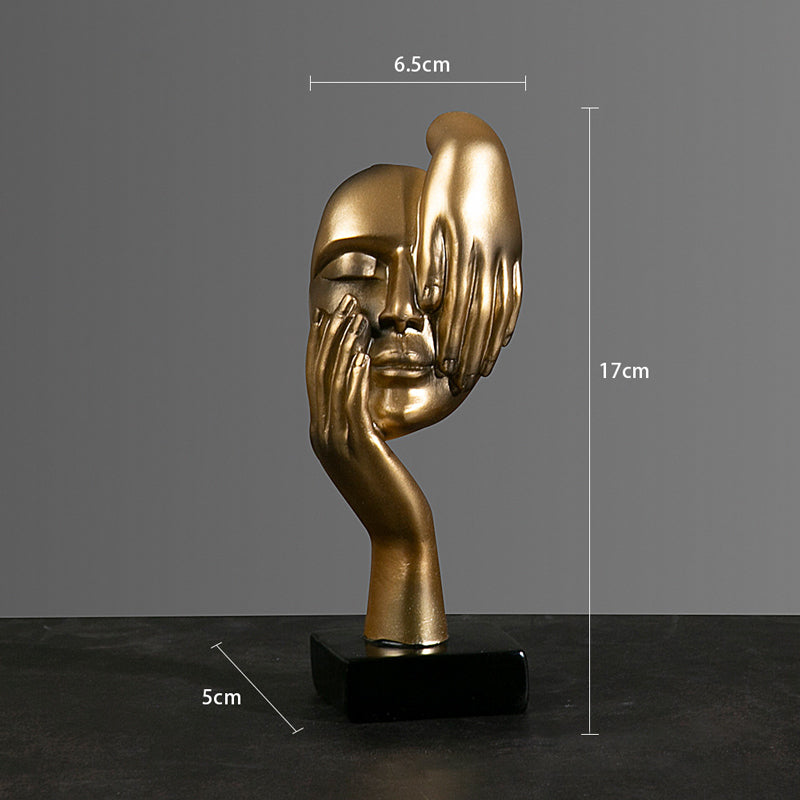 Set of 5 Resin Abstract Thinker Sculpture - Golden - Notbrand