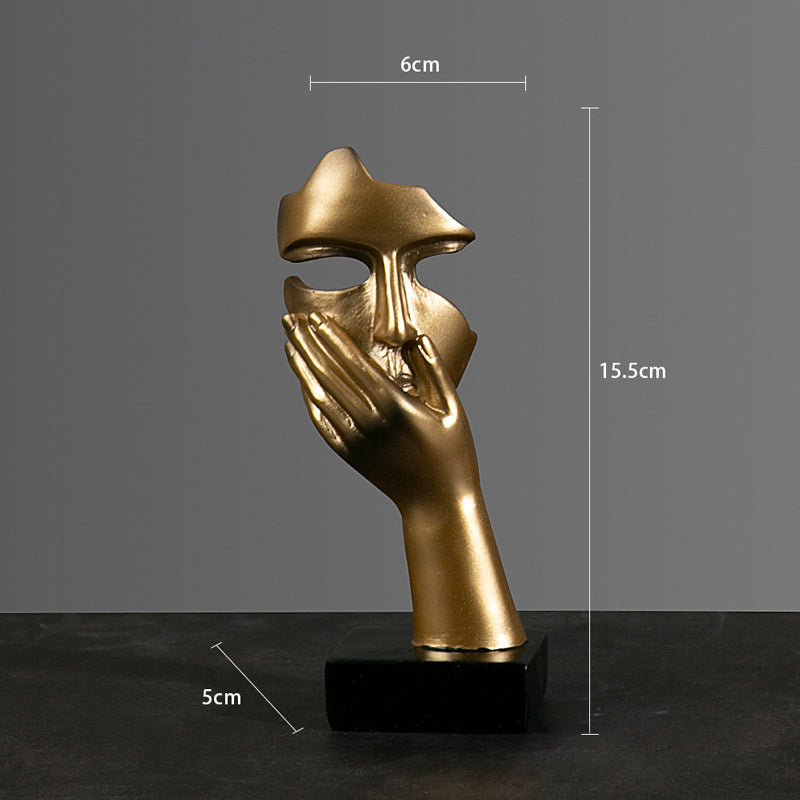 Set of 5 Resin Abstract Thinker Sculpture - Gold - Notbrand