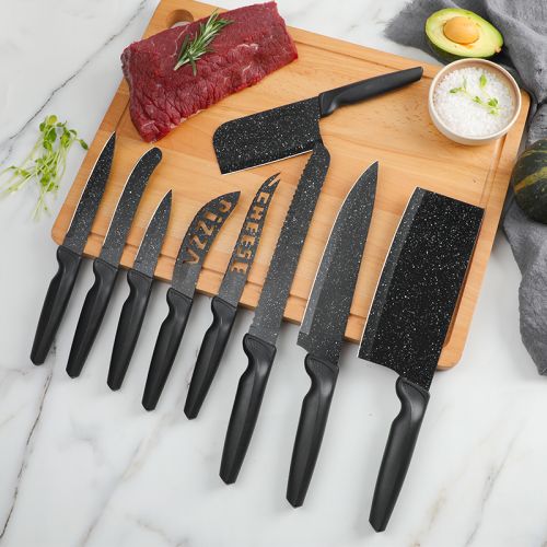 Kitchen Knife Block Set in Black Marble - 17pc - Notbrand