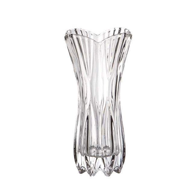 Set of 2 Vintage Crystal Glass Vase - Clear - Notbrand