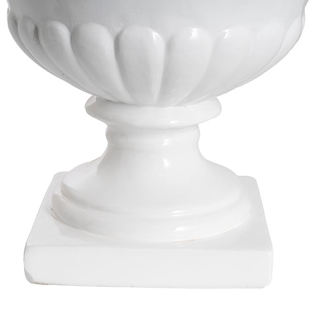 Fibreglass Squat Urn - Gloss White - Notbrand