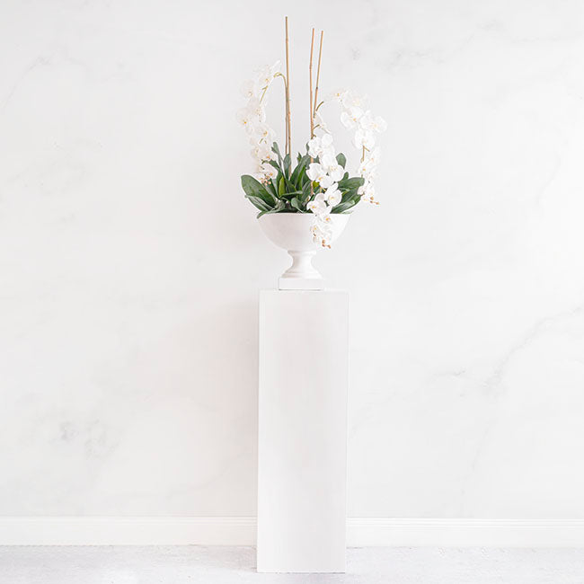 Square Fibreglass Plinth in Gloss White - Range - Notbrand