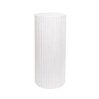 Round Fibreglass Ripple Plinth in Gloss White - Range - Notbrand
