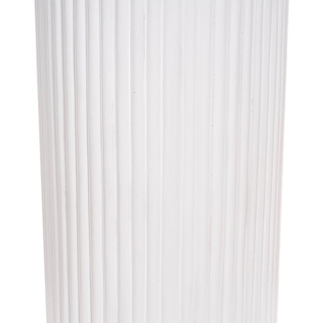 Round Fibreglass Ripple Plinth in White - Range - Notbrand