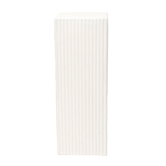Square Fibreglass Ripple Plinth - Gloss White - Notbrand
