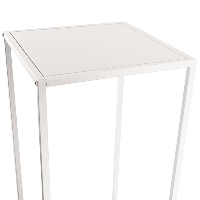 Metal Flower Table Stand KD Centrepiece in White - 80cmH - Notbrand