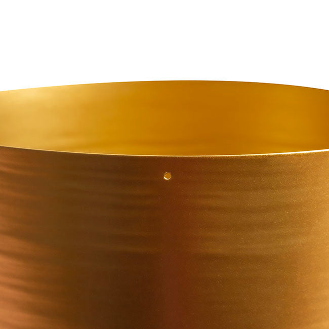 Set of 2 Round Metal Pot in Brass Gold - Range - Notbrand