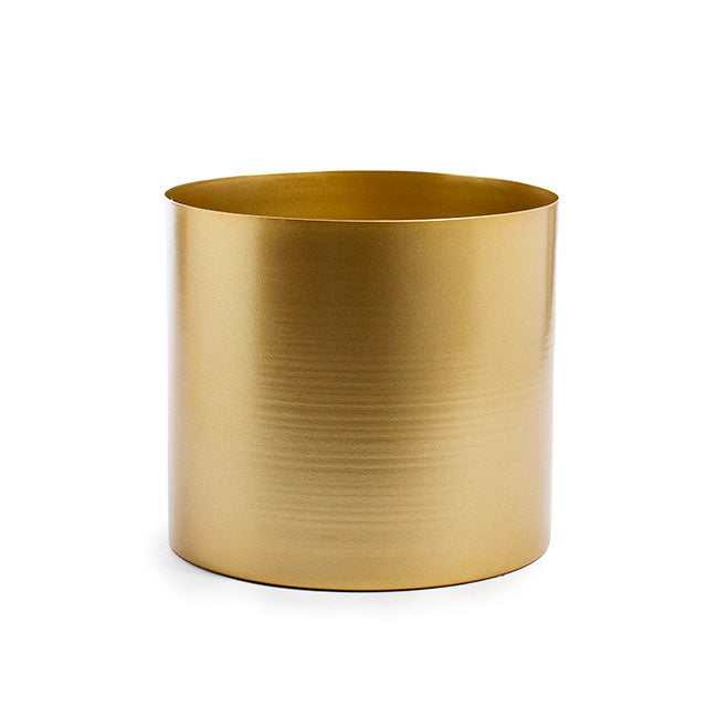 Set of 2 Round Metal Pot in Brass Gold - Range - Notbrand