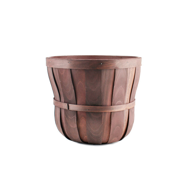 Set of 2 Round Woven Barrel Planter - Dark Brown - Notbrand
