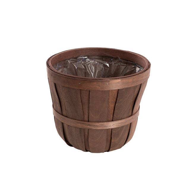 Set of 2 Round Woven Barrel Planter - Dark Brown - Notbrand