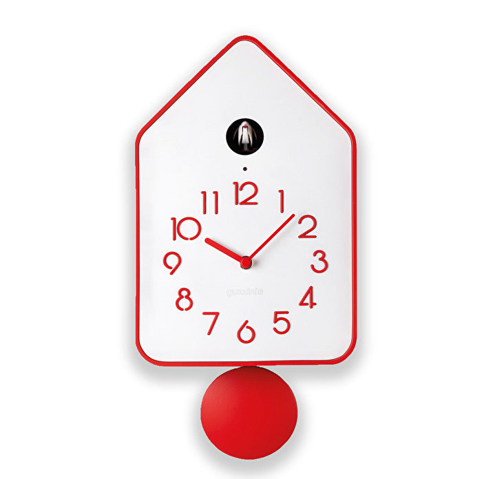 Enjoy Your Time QQ UP Wall Clock with Pendulum - Red - Notbrand