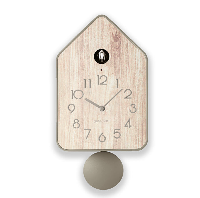 Enjoy Your Time QQ UP Wall Clock with Pendulum - Taupe - Notbrand