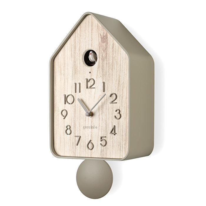 Enjoy Your Time QQ UP Wall Clock with Pendulum - Taupe - Notbrand