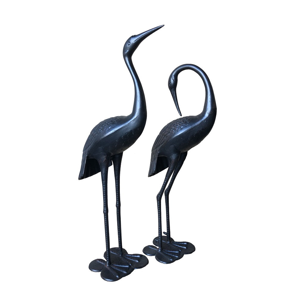 Crane Couple Statue in Metal - 2 Piece - Notbrand