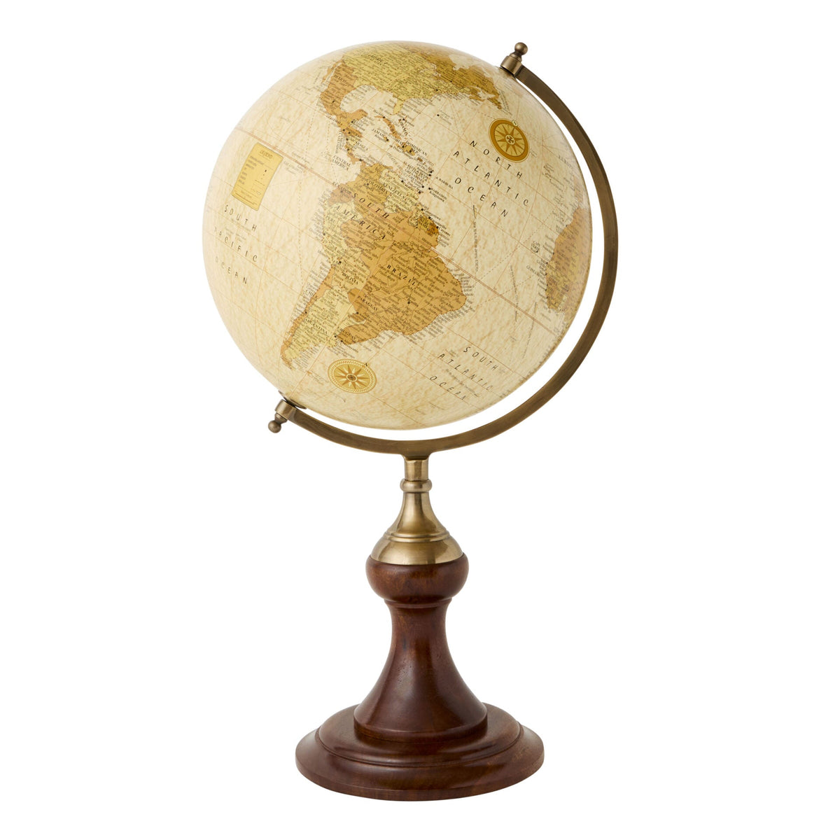 Pioneer Desk Globe in Ivory - 33cm - Notbrand