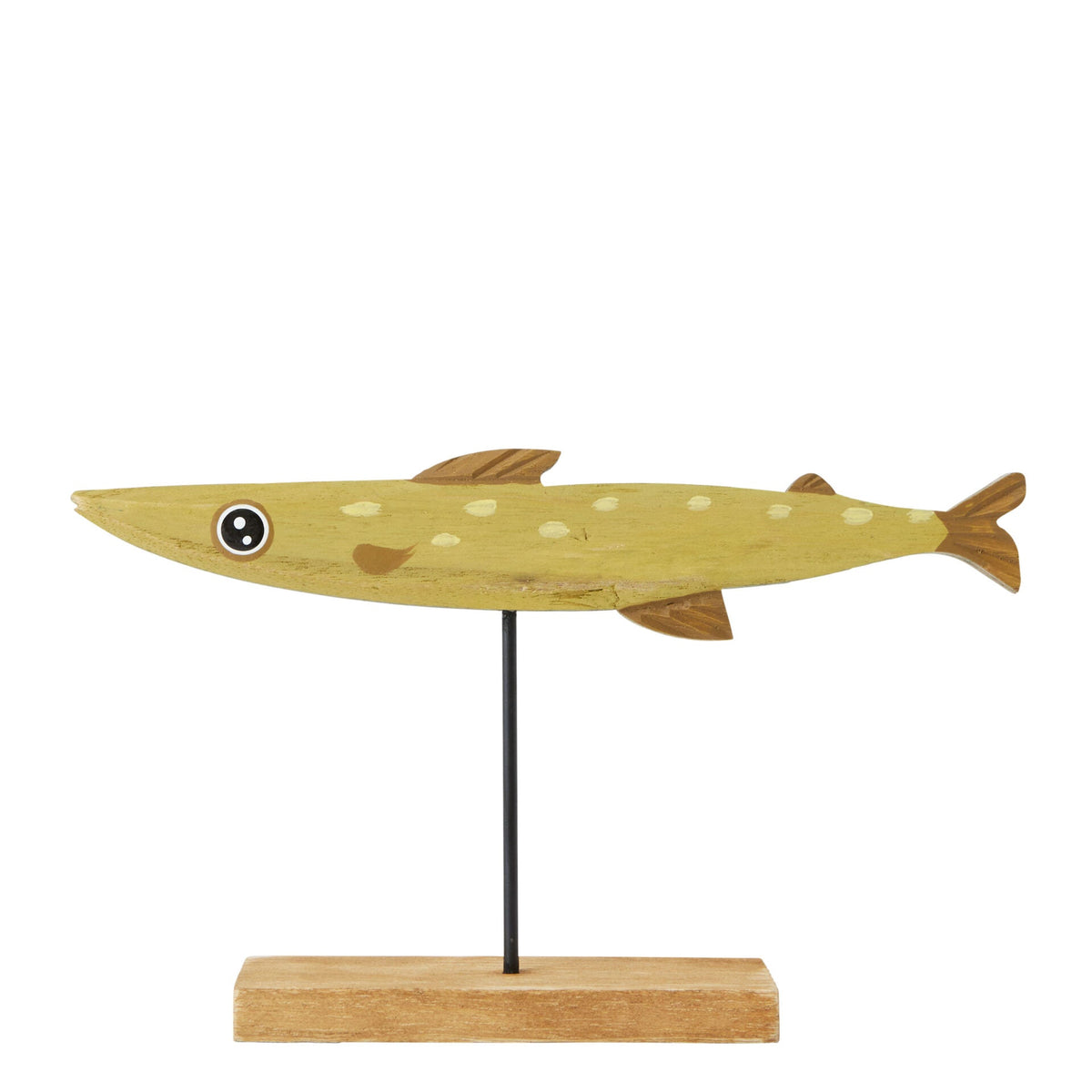 Mardie Fish Statue on Stand - Yellow - Notbrand