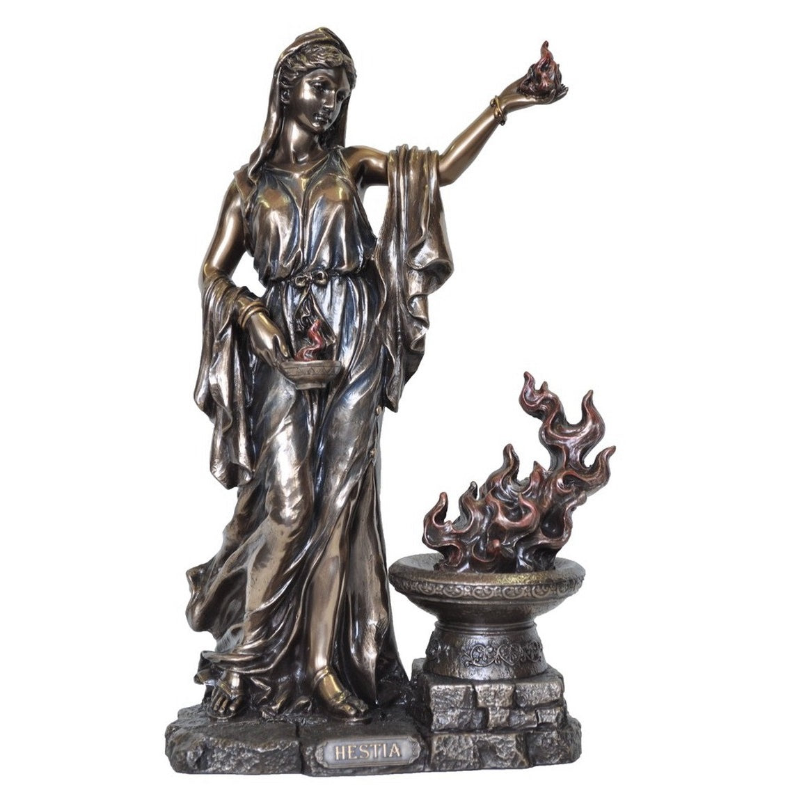Virgin Goddess of Hearth Figurine in Cold Cast Bronze - Hestia - Notbrand