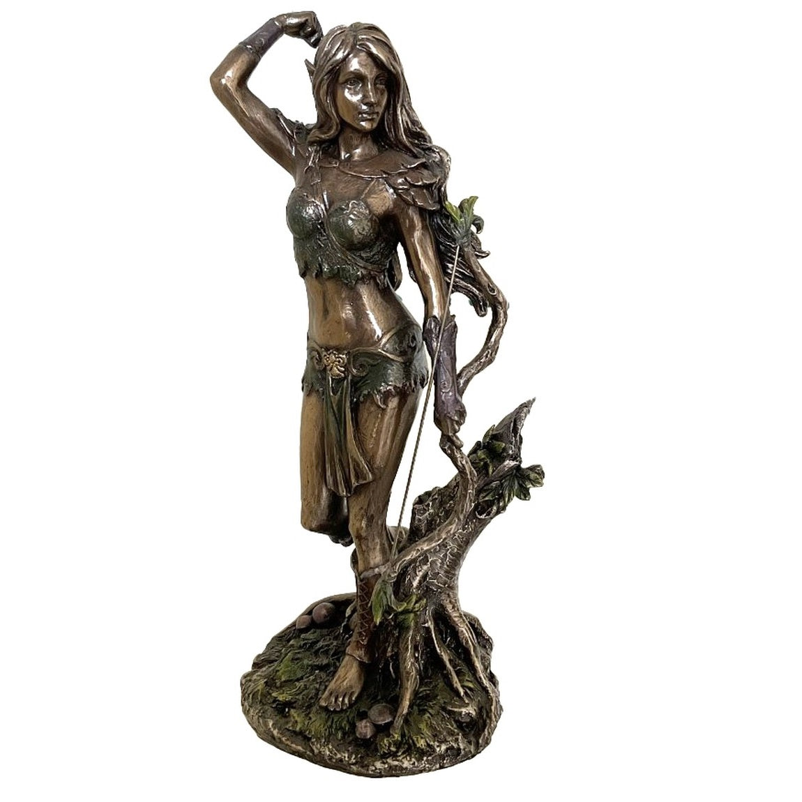 Female Elf Archer Figurine in Cold Cast Bronze - 25.5cmH - Notbrand