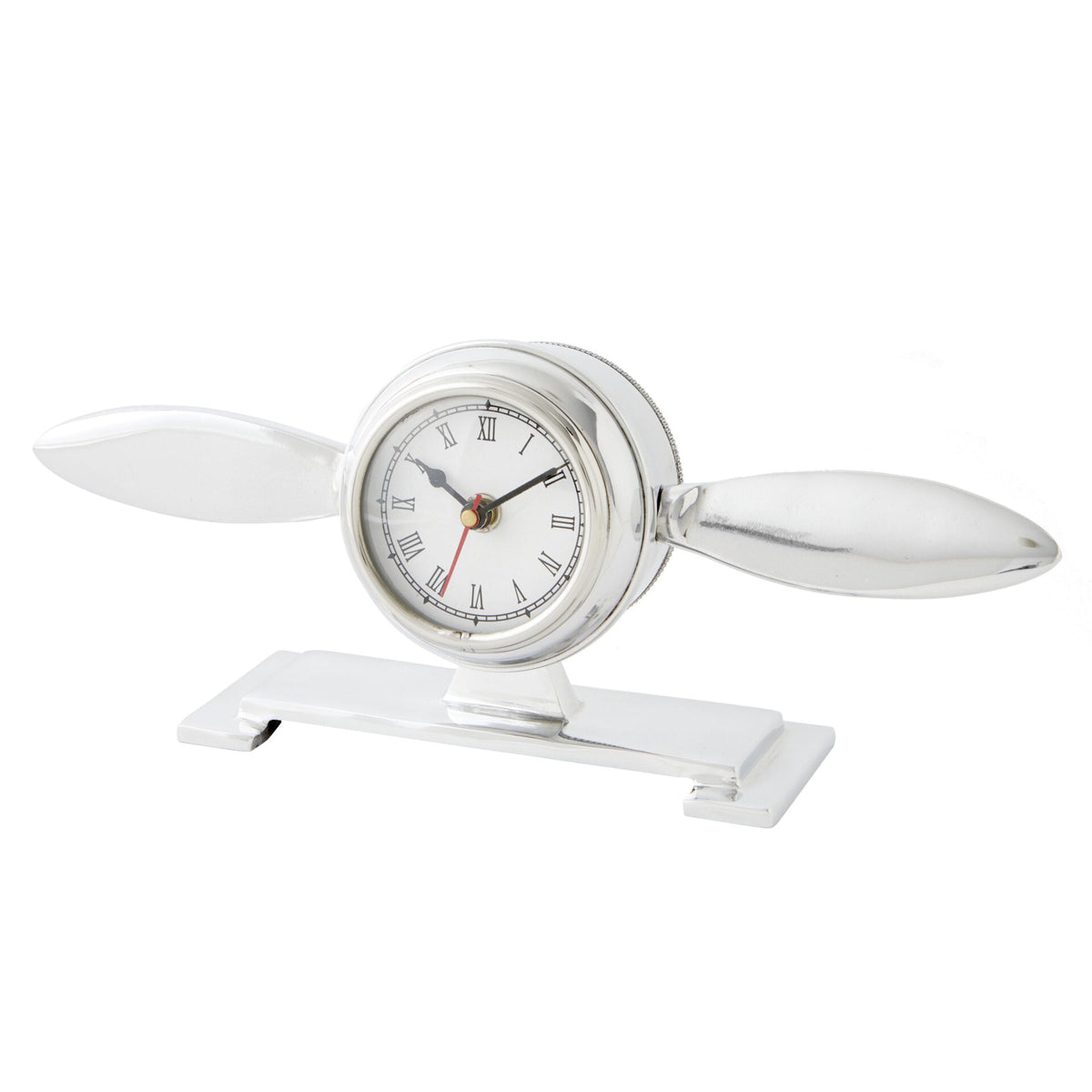 Double Blade Propeller Table Clock - Silver - Notbrand