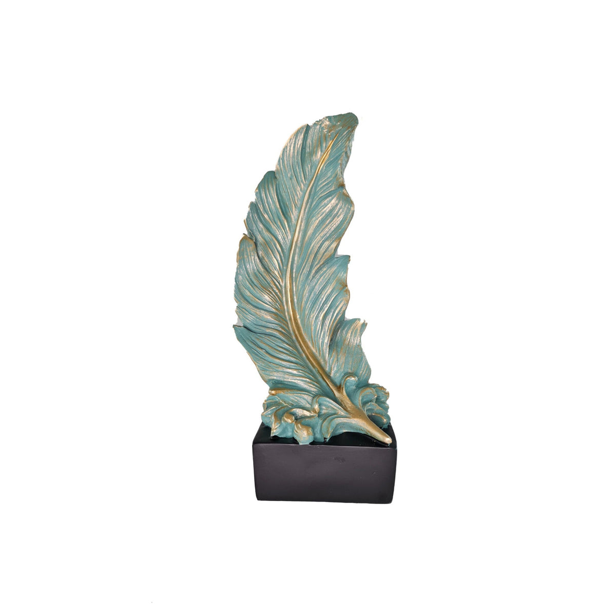 Upright Feather Sculpture in Resin - Blue - Notbrand