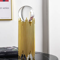 Crystal Ball On Metal Ornaments - Gold - Notbrand