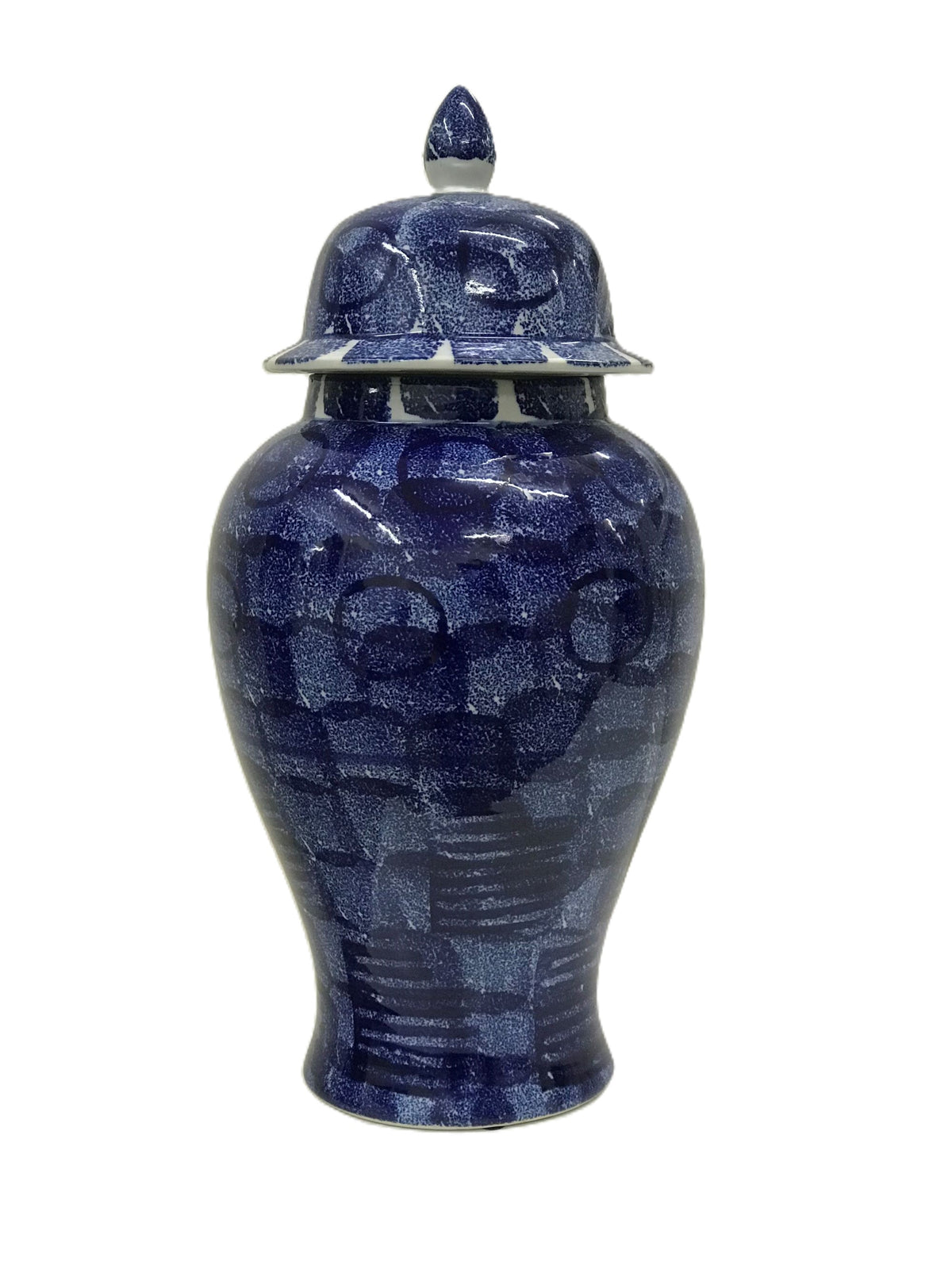 Abstract Ginger Jar in Blue & White - Large - Notbrand