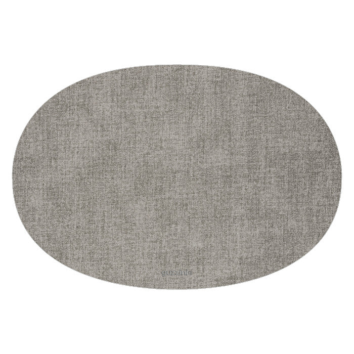 Fabric Oval Reversible Placemat in Sky Grey - Set of 2 - Notbrand
