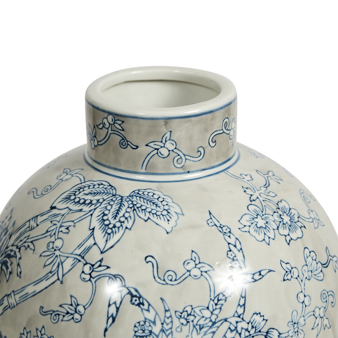 Toile Ceramic Vase in Blue & Grey - Large - Notbrand