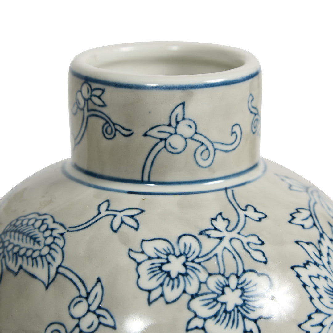 Toile Ceramic Vase in Blue & Grey - Small - Notbrand