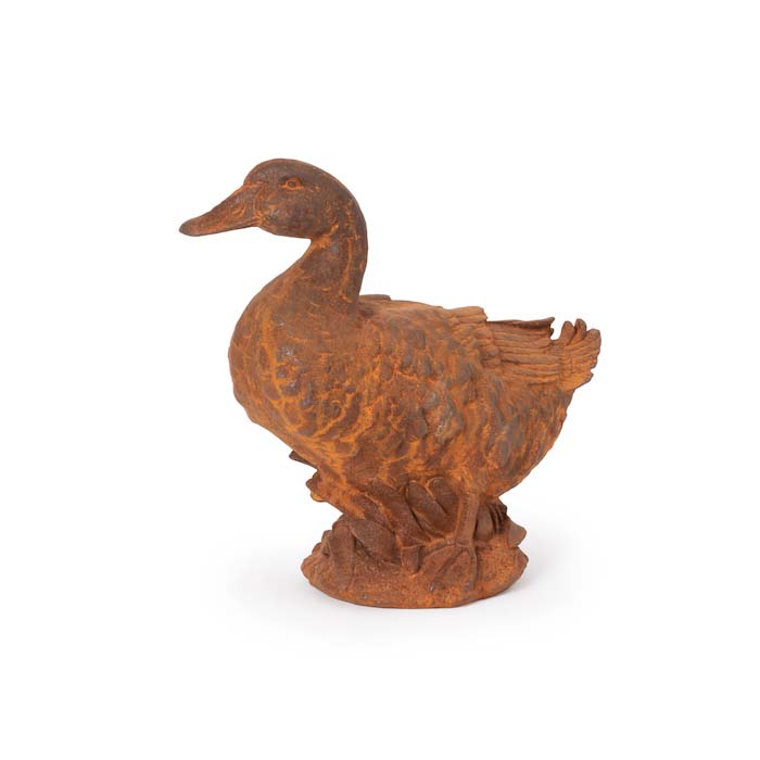 Duck Statue in Cast Iron - Rust Finish - Notbrand