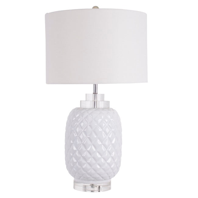 Island Gloss Ceramic Table Lamp - White - Notbrand