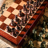 Portable Folding Wooden Chess Board With Metal Pieces - Notbrand