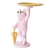 Butler Bulldog Trinket Tray Statue with Umbrella - Pink - Notbrand