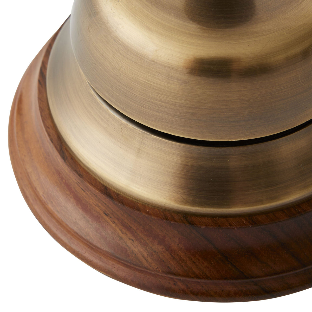 Desk Call Bell in Bronze & Wood - 12cm