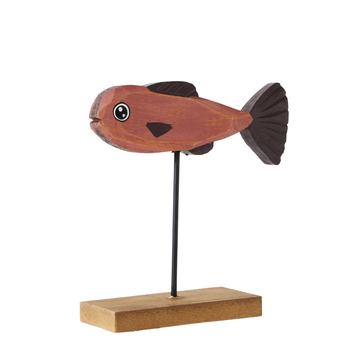 Mardie Fish Statue on Stand - Red - Notbrand