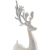 Standing Metal Reindeer - Shimmering White - Notbrand