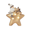Santa And Reindeer On Gold Star With LED Decoration - Notbrand