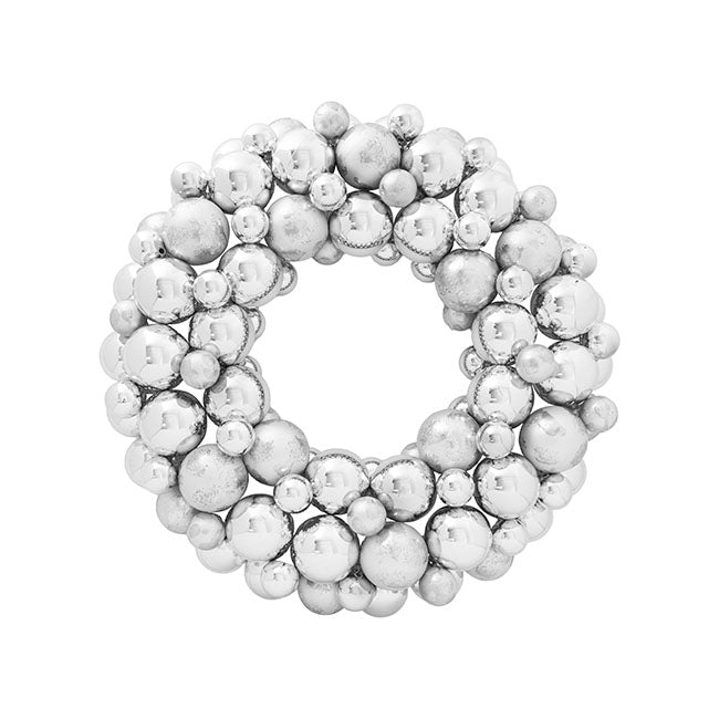 Metallic Bauble Wreath - Silver - Notbrand