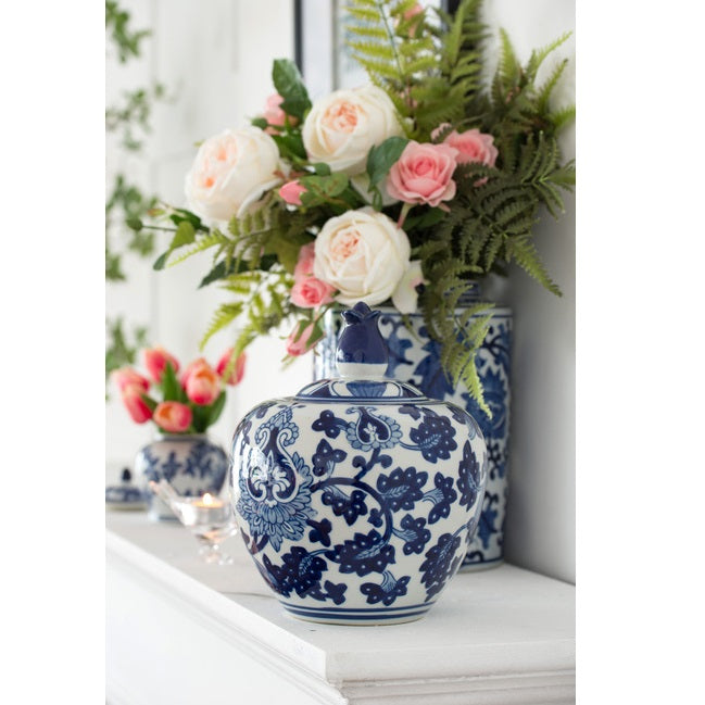 Posy Ceramic Ginger Jar - Blue & White - Notbrand
