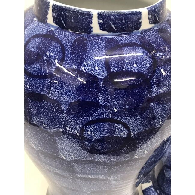 Abstract Ginger Jar in Blue & White - Large - Notbrand
