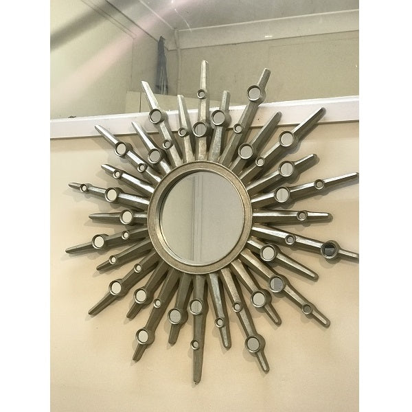 Adore Polyresin Round Wall Mirror - Beige  - Notbrand