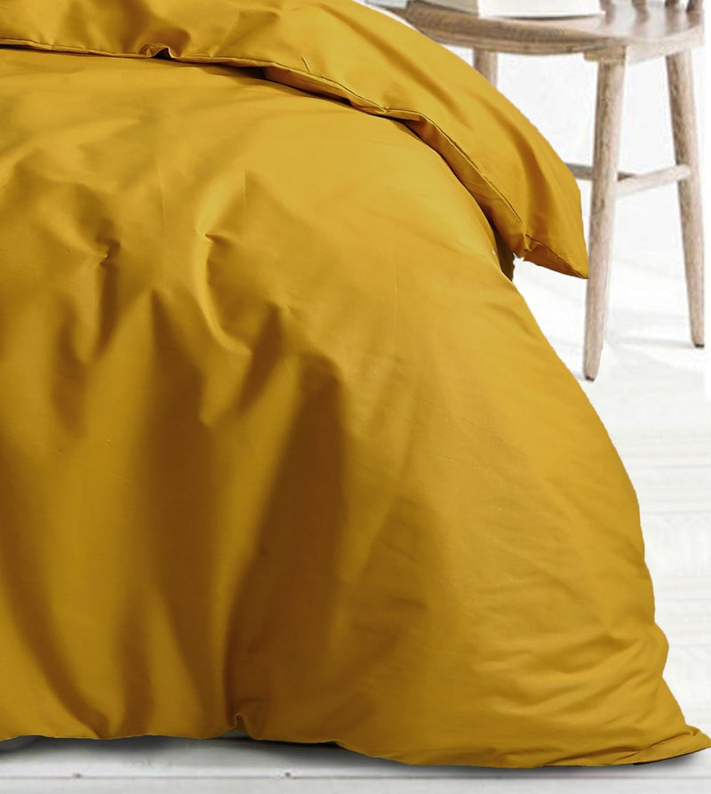 Royale Cotton Quilt Cover Set with Europeon Pillowcases - Mustard - Notbrand