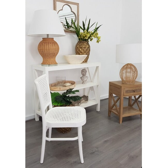 Palm Mahogany Wood Dining Chair - White - Notbrand
