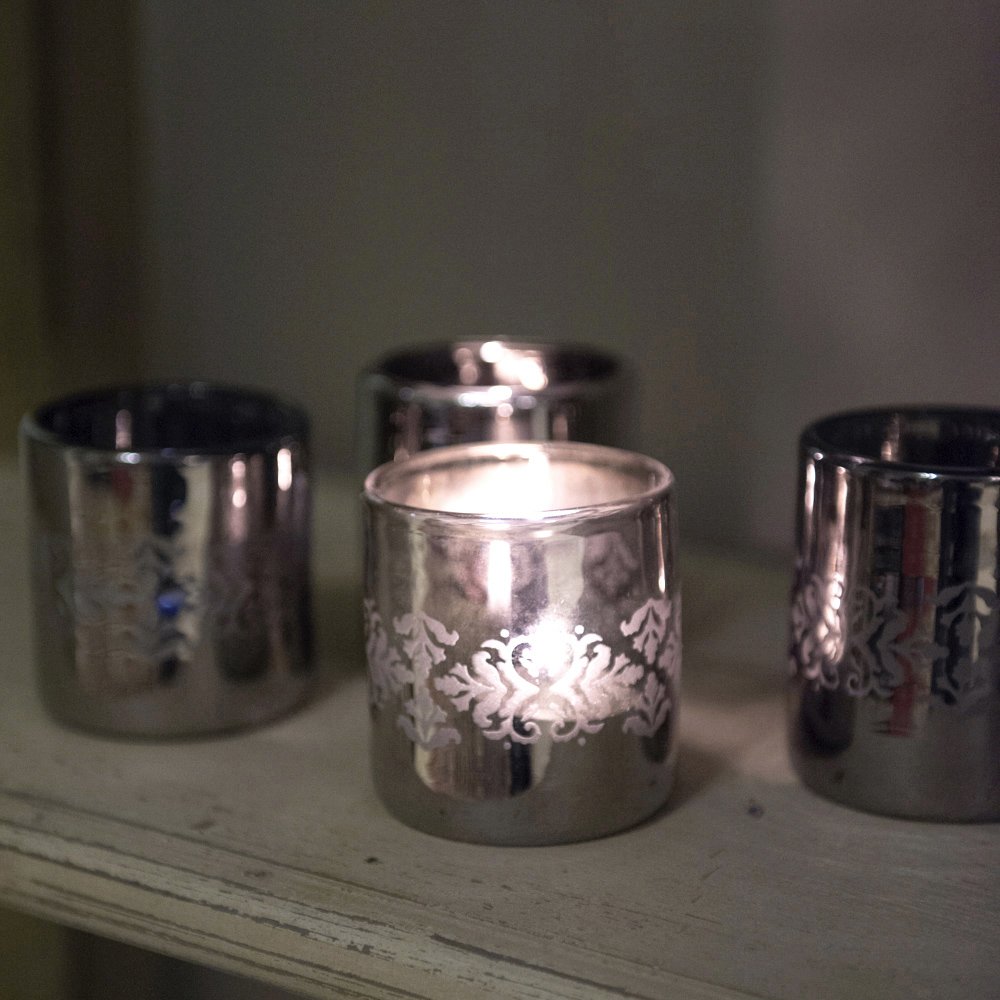 Vintage Hand Crafted Tealight in Chrome - Set of 6 - Notbrand