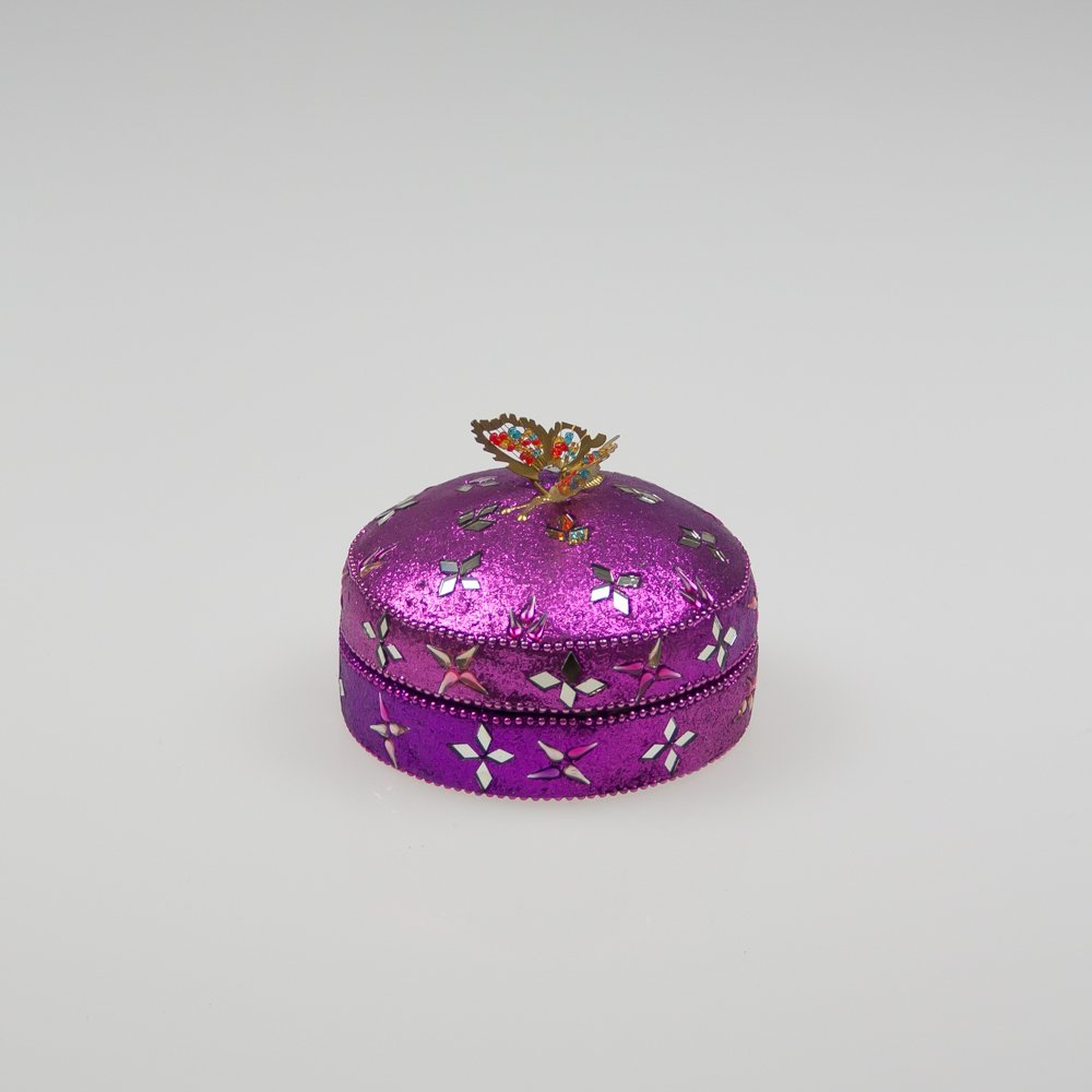 Sparkly Gift Box with Butterfly - 7cm - Notbrand