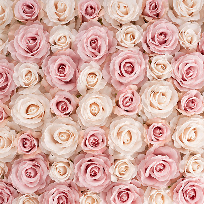 Rose Flower Wall in Cream & Dusty Pink - 50cm - Notbrand